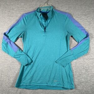 Brooks Equilibrium Pullover Womens Large Blue 1/4 Zip Running Long Sleeve Top